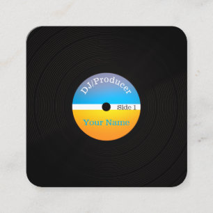 DJ muzikale productierefretro professionele cover Vierkante Visitekaartje