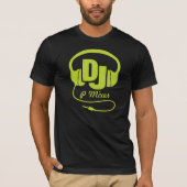 DJ naam hoofdtelefoon lime groen grafisch t-shirt (Voorkant)