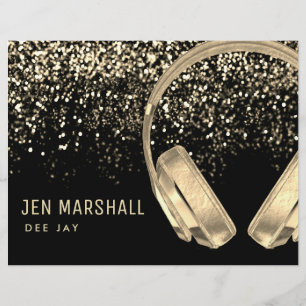 DJ nep goud folie-effect muziek Flyer