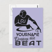 DJ nom personnalisé et carte postale couleur (Devant / Derrière)