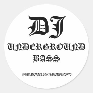 DJ, ONDERGRONDSLAG, www.myspace.com/samsmusi... Ronde Sticker