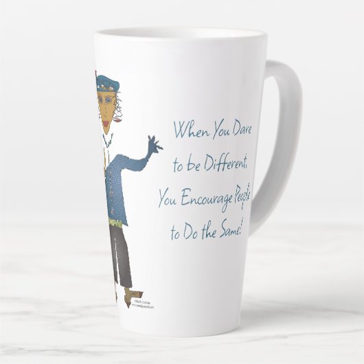 'DJ' - Oser être différent Latte Mug (Angle droit)