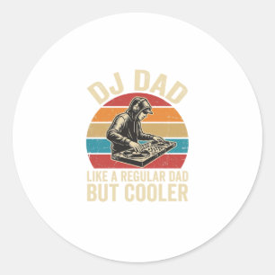 DJ Papa Maar Koeler Vintage Zonsondergang Vector D Ronde Sticker
