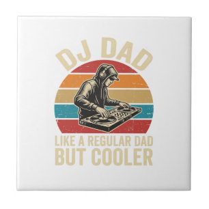 DJ Papa Maar Koeler Vintage Zonsondergang Vector D Tegeltje