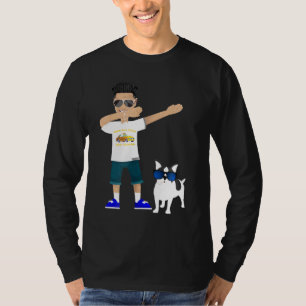 DJ Pauly D Dabbing with Cool French Bulldog in Sha T-shirt