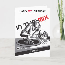 DJ Personnalisé Dans La Carte De Voeux Anniversair