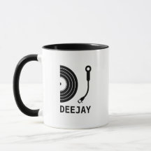 DJ-platenspeler logo cover aanpasbaar zwart