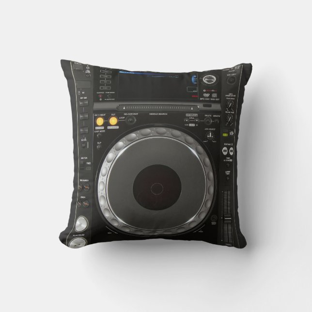 DJ Platenspeler Pillow Kussen (Voorkant)