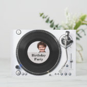 DJ platine photo anniversaire Invitation (Debout devant)