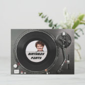 DJ platine photo anniversaire Invitation (Debout devant)