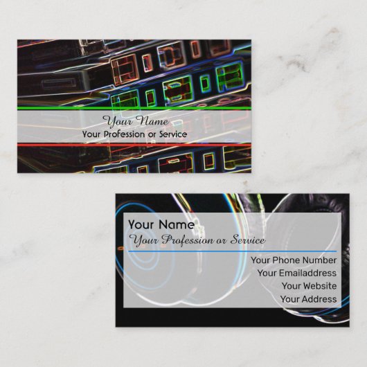 DJ professionnel et carte de visite VJ (Devant / Derrière)