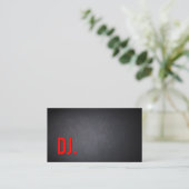 DJ Red Bold Text Elegant Dark Minimalist Visitekaartje (Staand voorkant)
