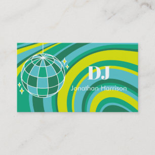 DJ Retro Groovy Wave Disco Ball Green Visitekaartje