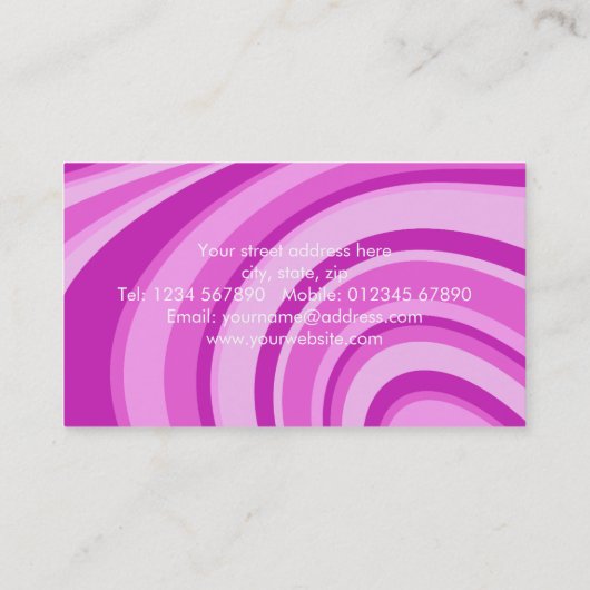 DJ Retro Groovy Wave Disco Ball Paarse Visitekaartje (Achterkant)