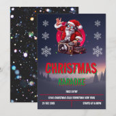 DJ Santa Christmas Karaoke Uitnodiging (Voorkant / Achterkant)