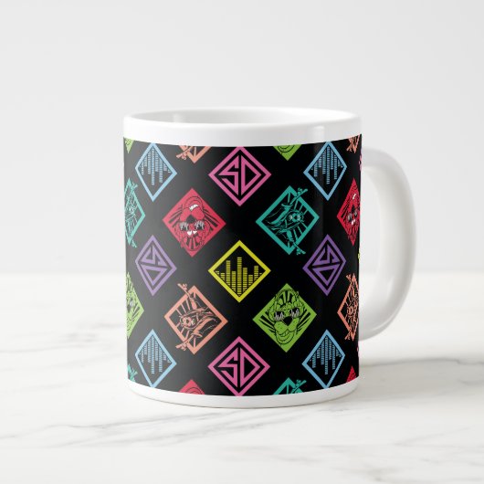 DJ Scooby-Doo Pattern Extra Grote Beker (Voorkant rechts)