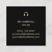 Dj-script op faux gold-folie vierkante visitekaartje (Achterkant)