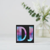 DJ-script voor faux holografisch effect Vierkante Visitekaartje (Staand voorkant)
