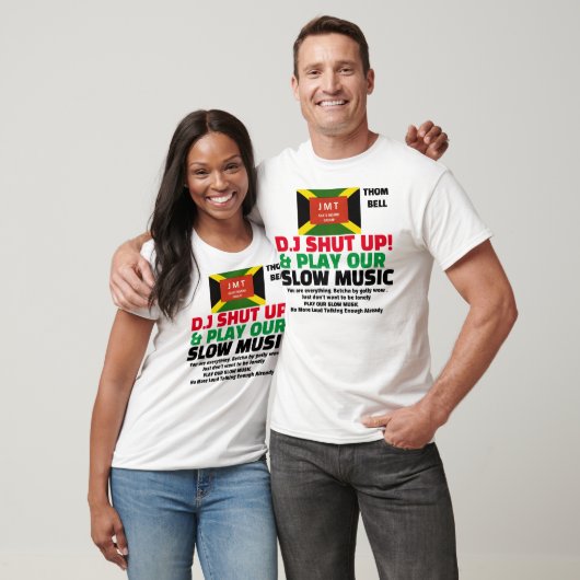 DJ SHUT UP & PLAY SLOW MUSIC Mannen Basic T-shirt (Unisex)