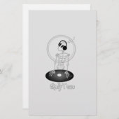 DJ Skeleton Briefpapier (Voorkant / Achterkant)