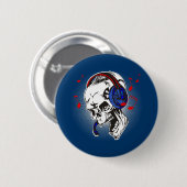 DJ Skull Ronde Button 5,7 Cm (Voorkant /achterkant)