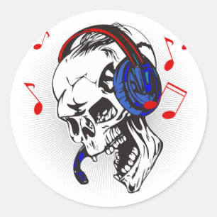 DJ Skull Ronde Sticker