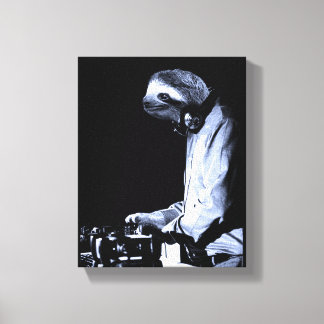 DJ Sloth Canvas afdrukken