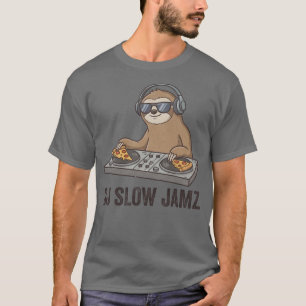 DJ Slow Jamz Grappige Luiaard Cartoon T-shirt