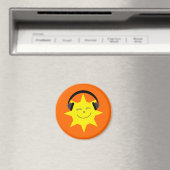 DJ souriant soleil orange aimant (In Situ (Lave-vaisselle))