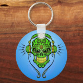 DJ Sugar Skull - Groen en blauw Sleutelhanger (Voorkant)