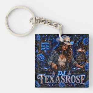DJ TEXASROSE dubbelzijdige sleutelhanger