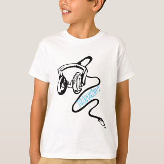 DJ ton nom blanc sur t-shirt enfant noir