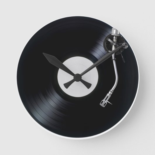 DJ turntable Wall Clock Ronde Klok (Voorkant)