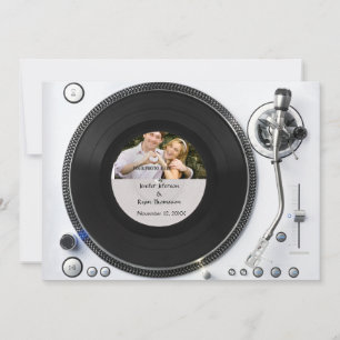 DJ uitzettingsbare uitnodiging voor fotobruiloft