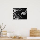 DJ Vinyl Black and White Poster modifier pour la t (Cuisine)