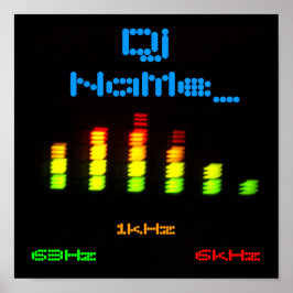 DJ Voeg jouw naam aangepaste kwalificatiebalk EQ t Poster