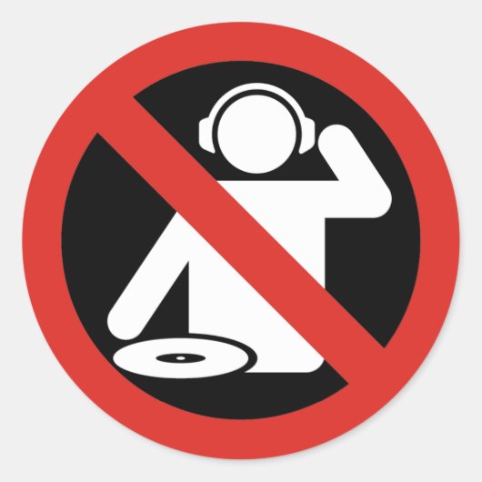 DJ-vrije zone Ronde Sticker (Voorkant)