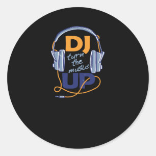 DJ zet de muziek omhoog Ronde Sticker