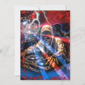 DJ Zombie Halloween Feest Kaart (Achterkant)