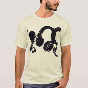 Djay dj D.J. zwarte hoofdtelefoons . Geïnspireerde T-shirt