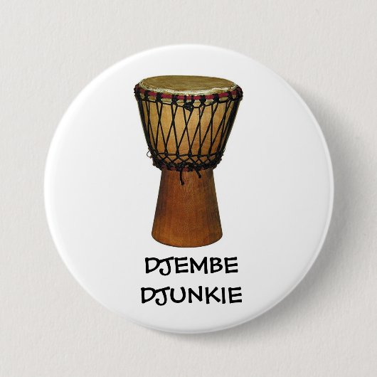 DJEMBE DJUNKIE-toets/pincode Ronde Button 7,6 Cm (Voorkant)