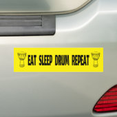 Djembe - Eat Sleep Drum Repat (lichte kleur) Bumpersticker (Op auto)