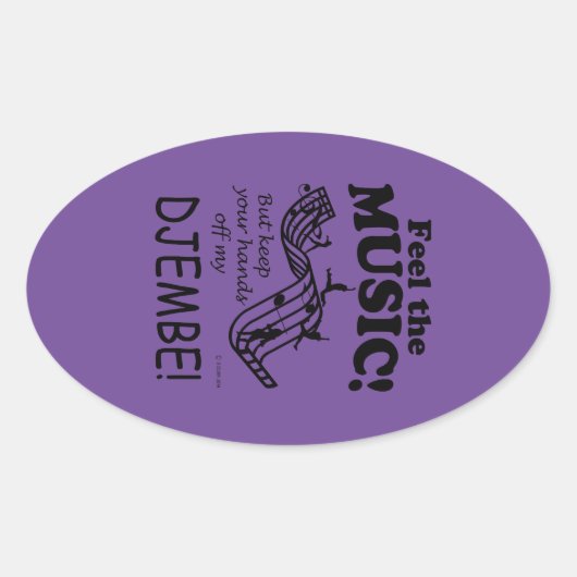Djembe Sentez La Musique Oval Sticker (Devant)