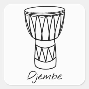 Djembe Vierkante Sticker