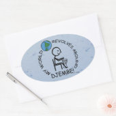 Djembe - Wereld revolt rond ovaal Sticker (Envelop)