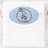Djembe - Wereld revolt rond ovaal Sticker (Tas)