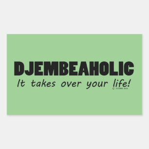 Djembeaholic Sticker voor levensecht, rechthoekig