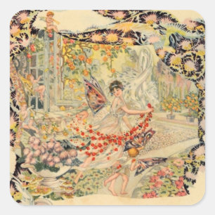 Djer-Kiss Frans parfumeetiket Vierkante Sticker