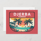 Djerba Tunisia Retro Embleem Briefkaart (Voorkant / Achterkant)