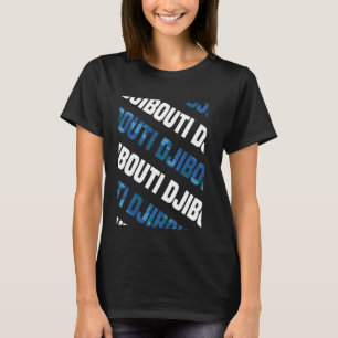 Djibouti Camo Patroon Blauwe Camouflage T-shirt